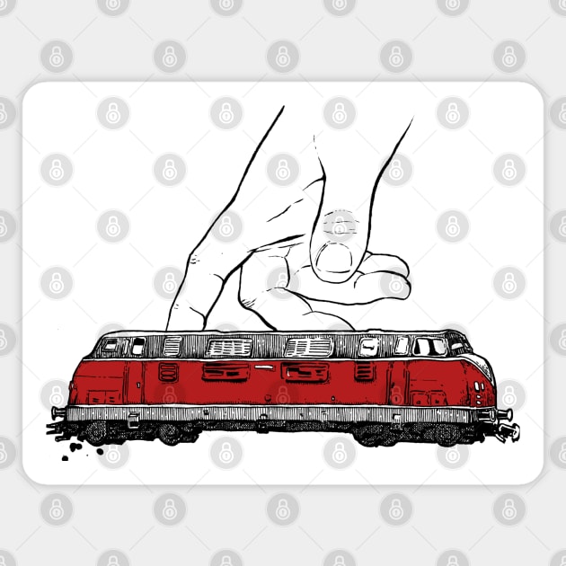 Model Toy Train Sticker by Black Tee Inc